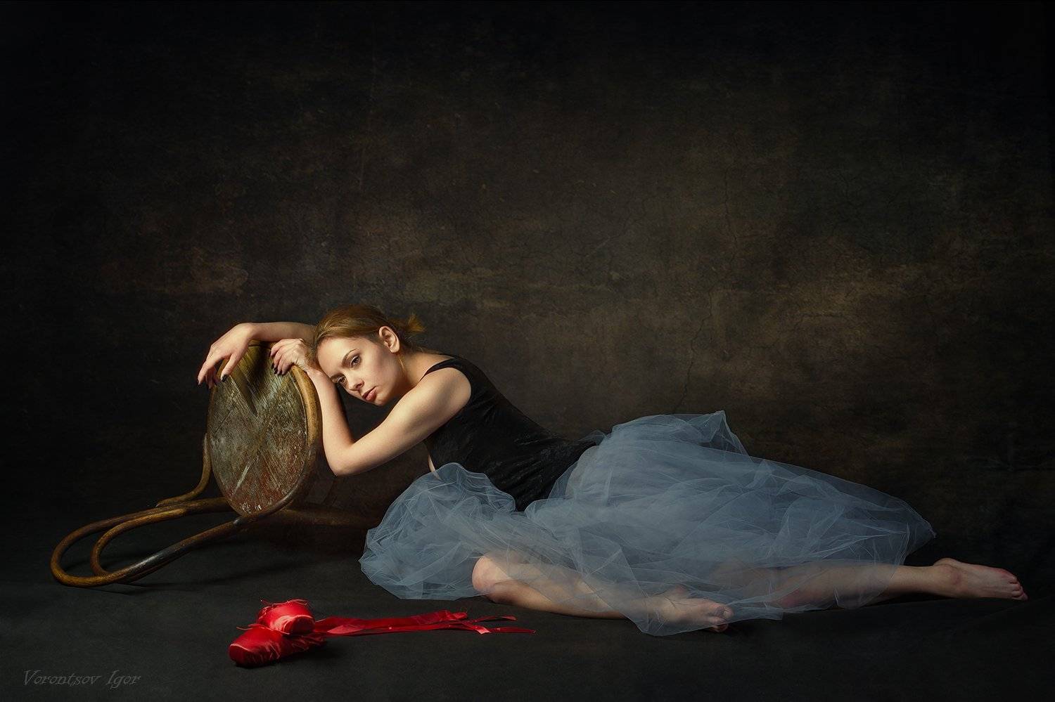 балерина, пуанты, танец, стул, портрет, картина, девушка, красивая, Воронцов Игорь