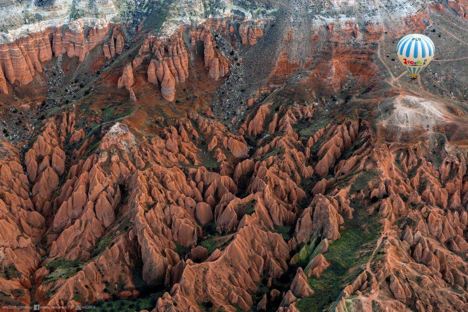 Горы, Пейзаж, Геология, Живопись, Каппадокия, Долина, Путешествия, Приключения, скала, Каньон, Гореме, Небо, полет, Красота, природа, эррозия, гора, хребет, Турция, Воздушный шар,, Валерий Романов