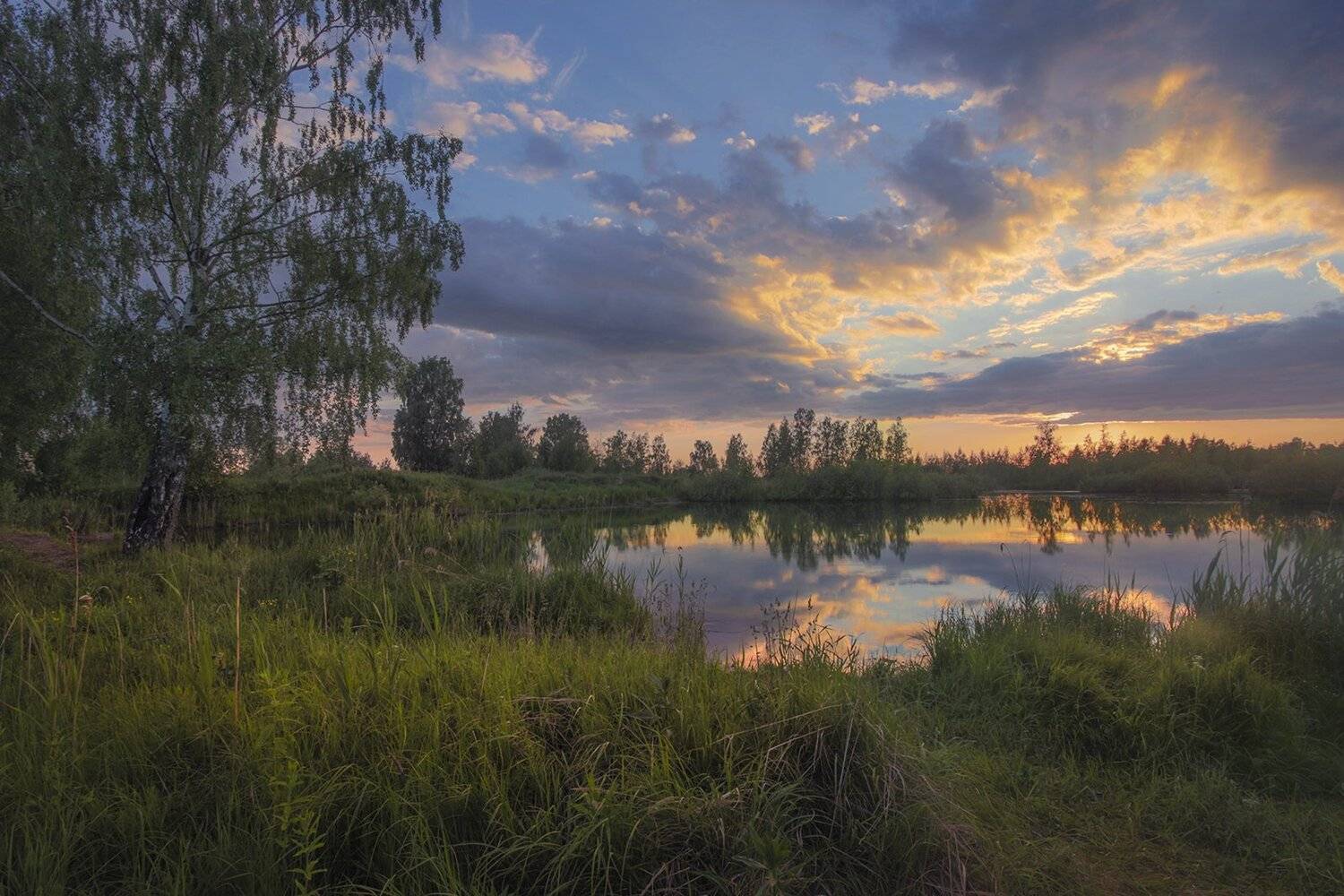 пейзаж,озеро,вечер, Елена Рубинская