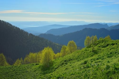 Утро в горах Кавказа