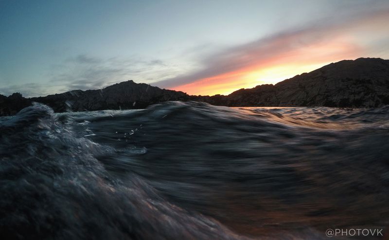 Закат, Море, Горы Закат на озере Шалкар фото превью