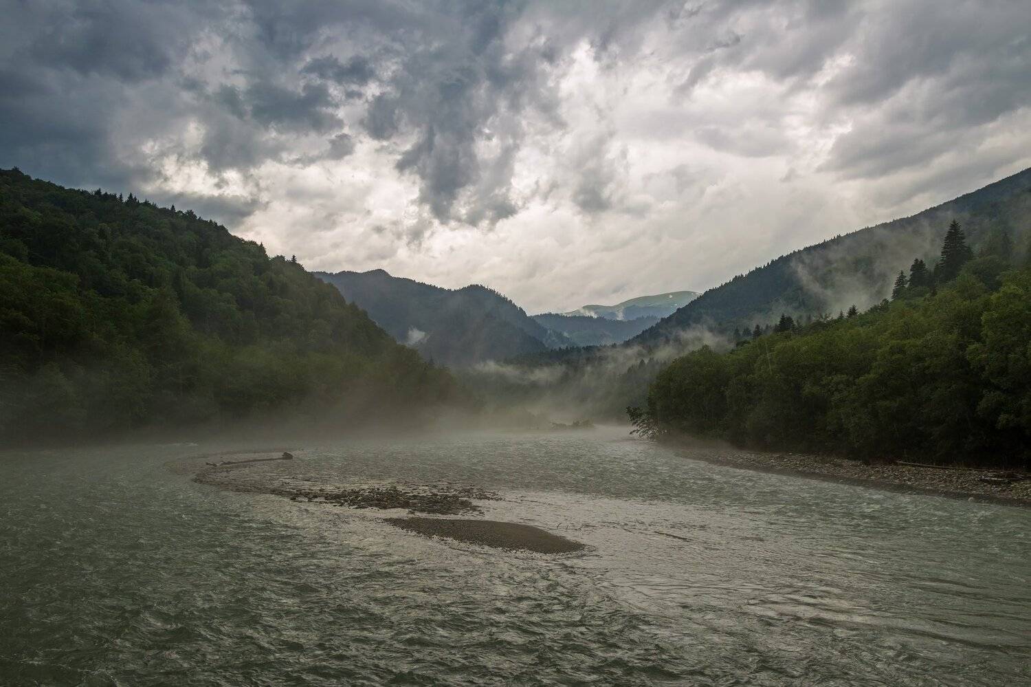 горы, река, кавказ, Эстелла