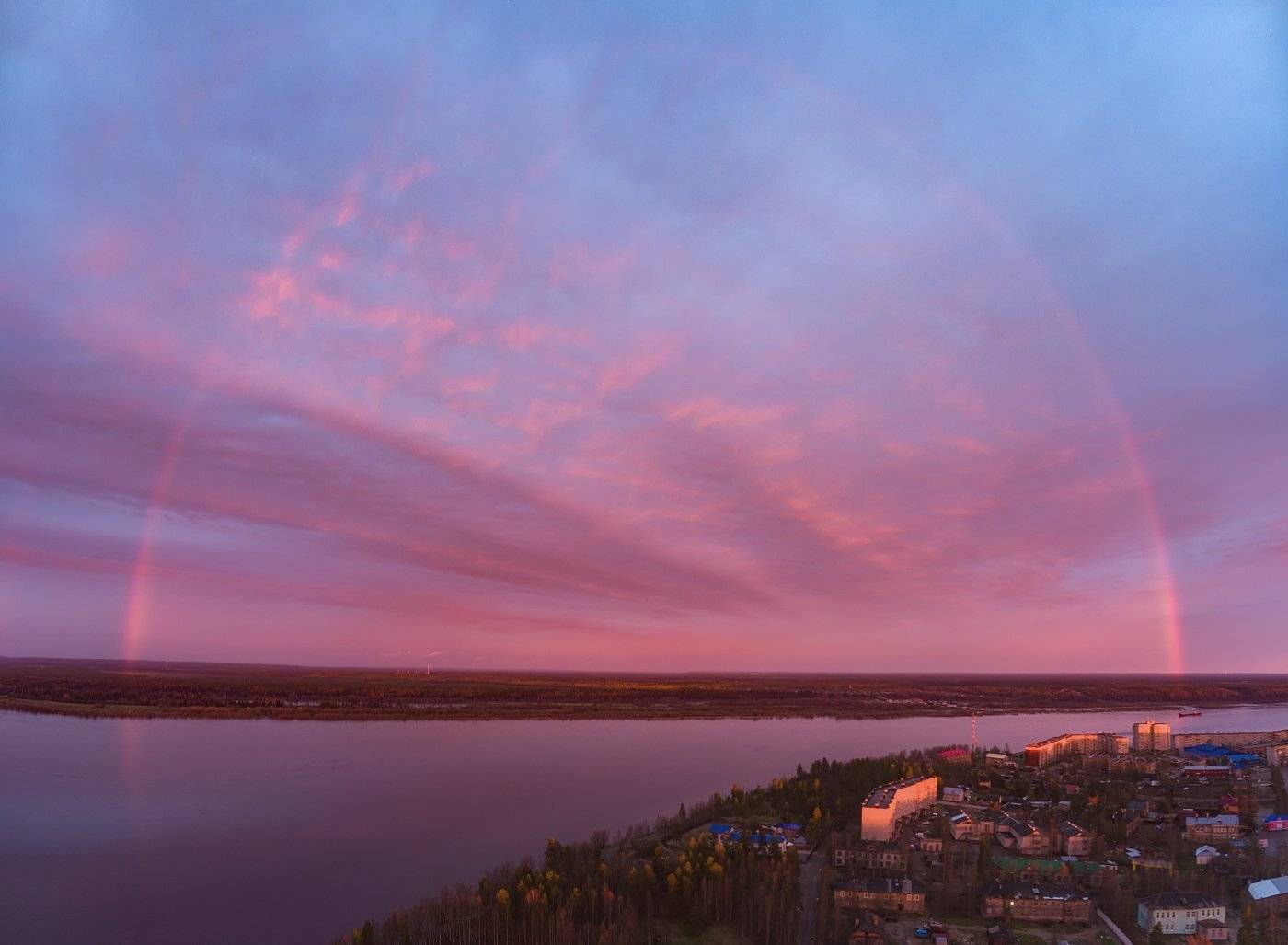печора,закат,радуга, Игорь Подобаев