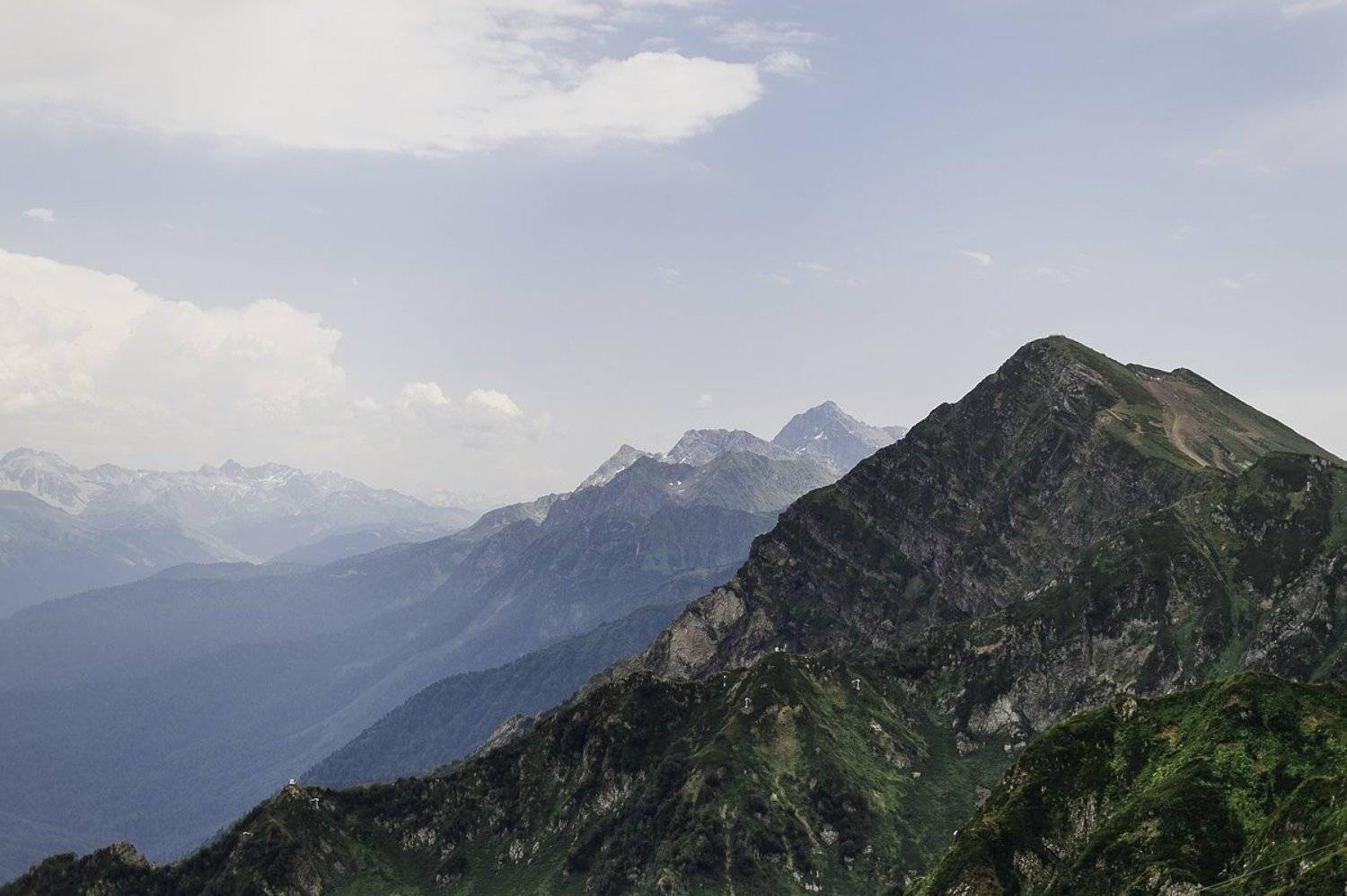 Сочи, горы, лето, вершины, облака, пейзаж, небо, Евгений Труфанов