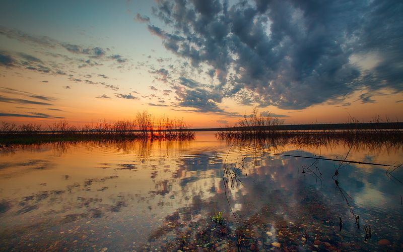 закат,природа,коми,печора Закат фото превью