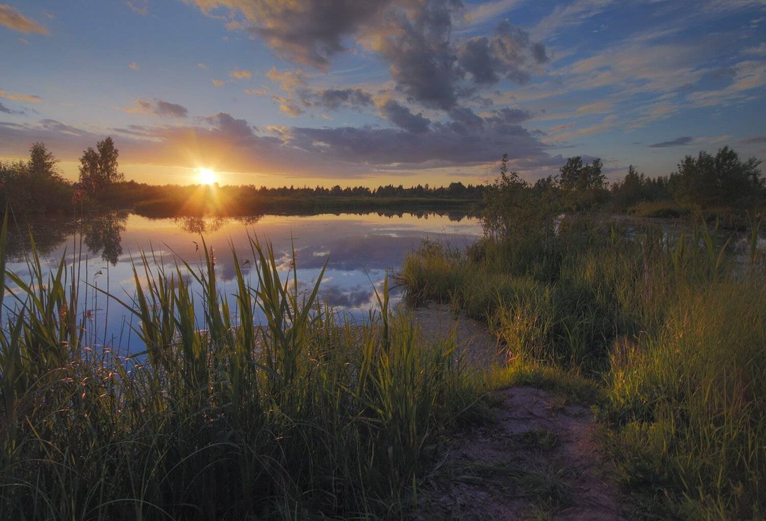 пейзаж,озеро,вечер, Елена Рубинская