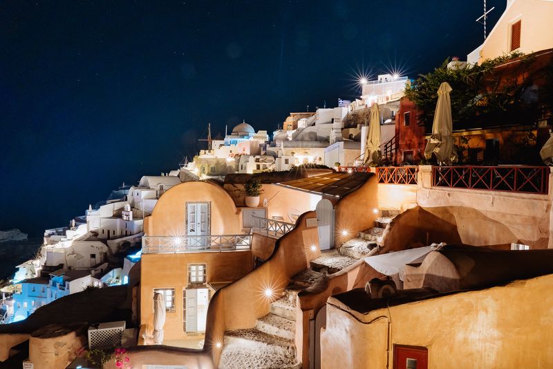 santorini, greece, travel, sony, blokhin, санторини, греция, путешествие, ночьной пейзаж, звезды Santorini фото превью