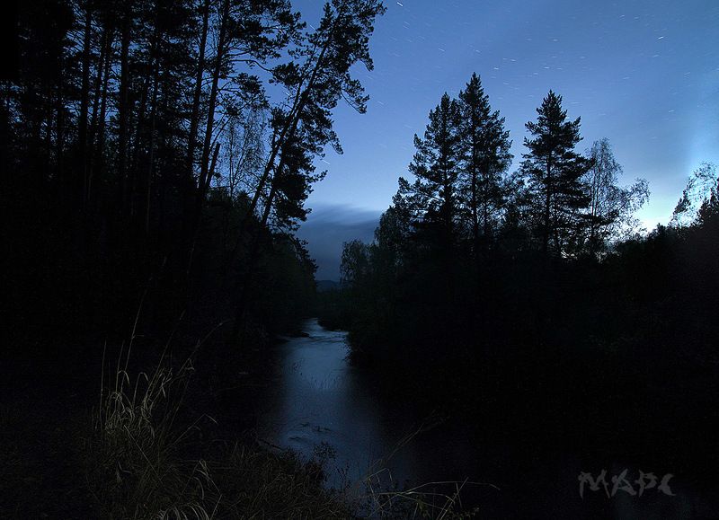 пейзаж ночь лес река иремель башкортостан ночь в лесу фото превью