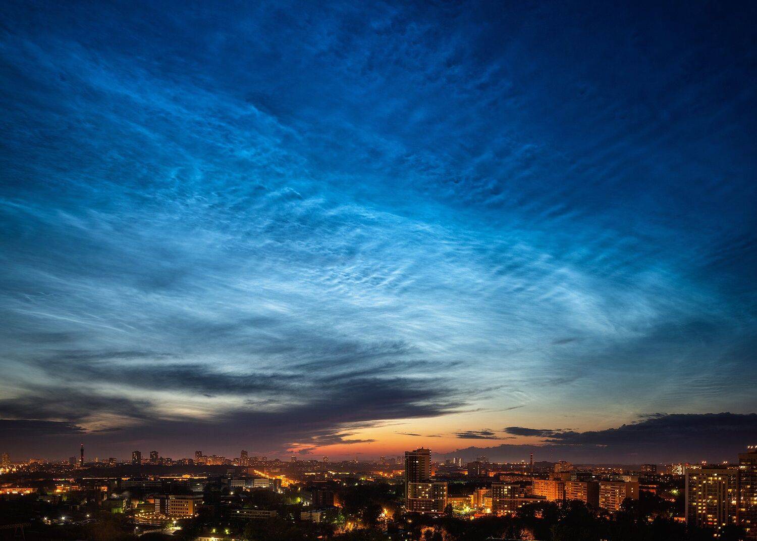 серебристые, облака, екатеринбург, город, Василий Яковлев