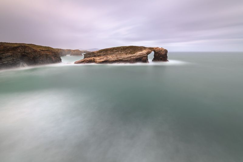 arch, atlantic, beach, cabo, cantabrian, cape, catedrais, cathedral, cliff, clouds, coast, coastline, dusk, erosion, europe, european, evening, famous, foam, galicia, gate, green, landmark, landscape, lugo, monument, natural, nature, ocean, playa, praia,  The Gate of the Winds фото превью
