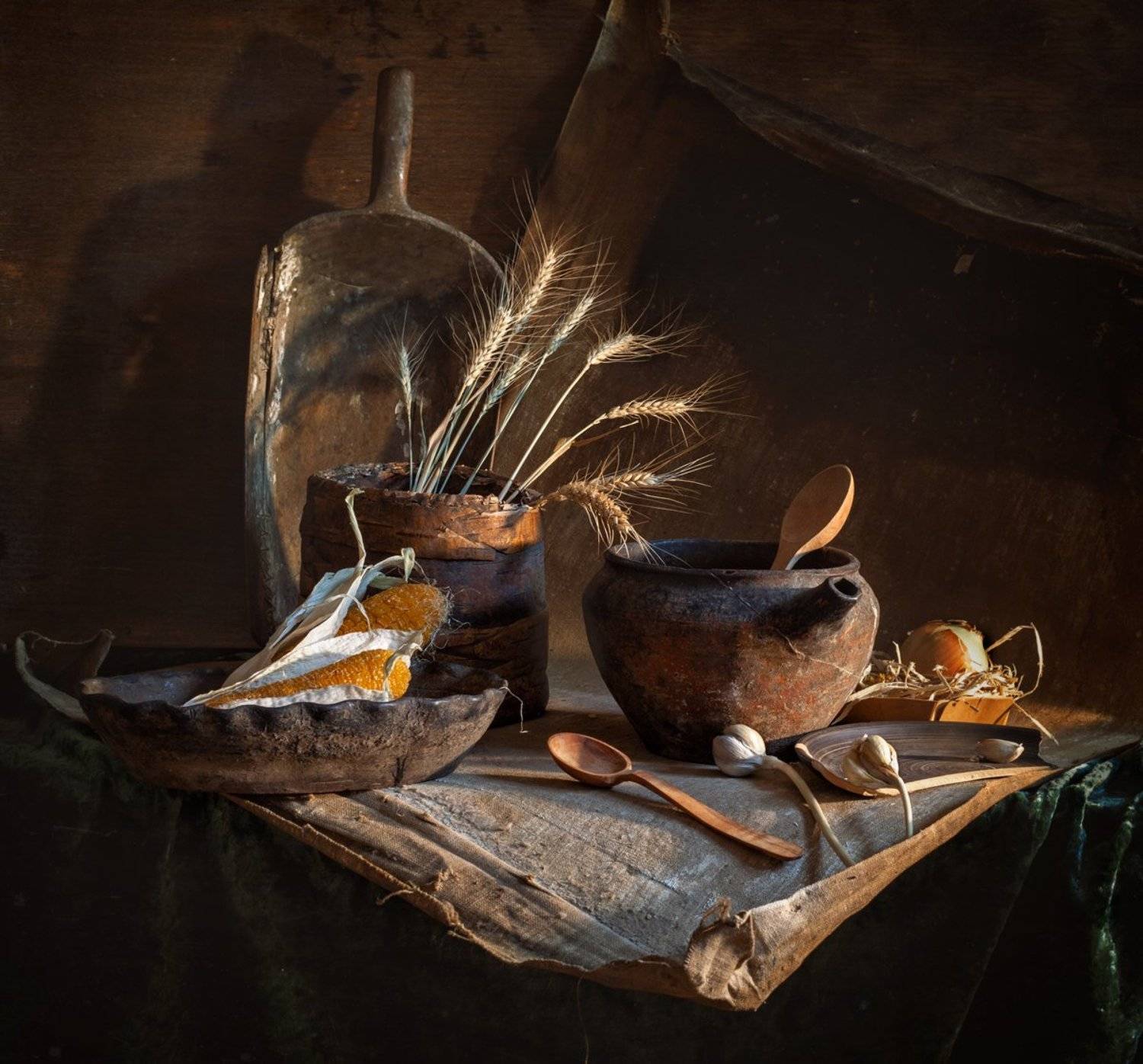 натюрморт,  деревенский натюрморт,still life, кукуруза, евгений корниенко, evgeny kornienko, stilleven, Евгений Корниенко