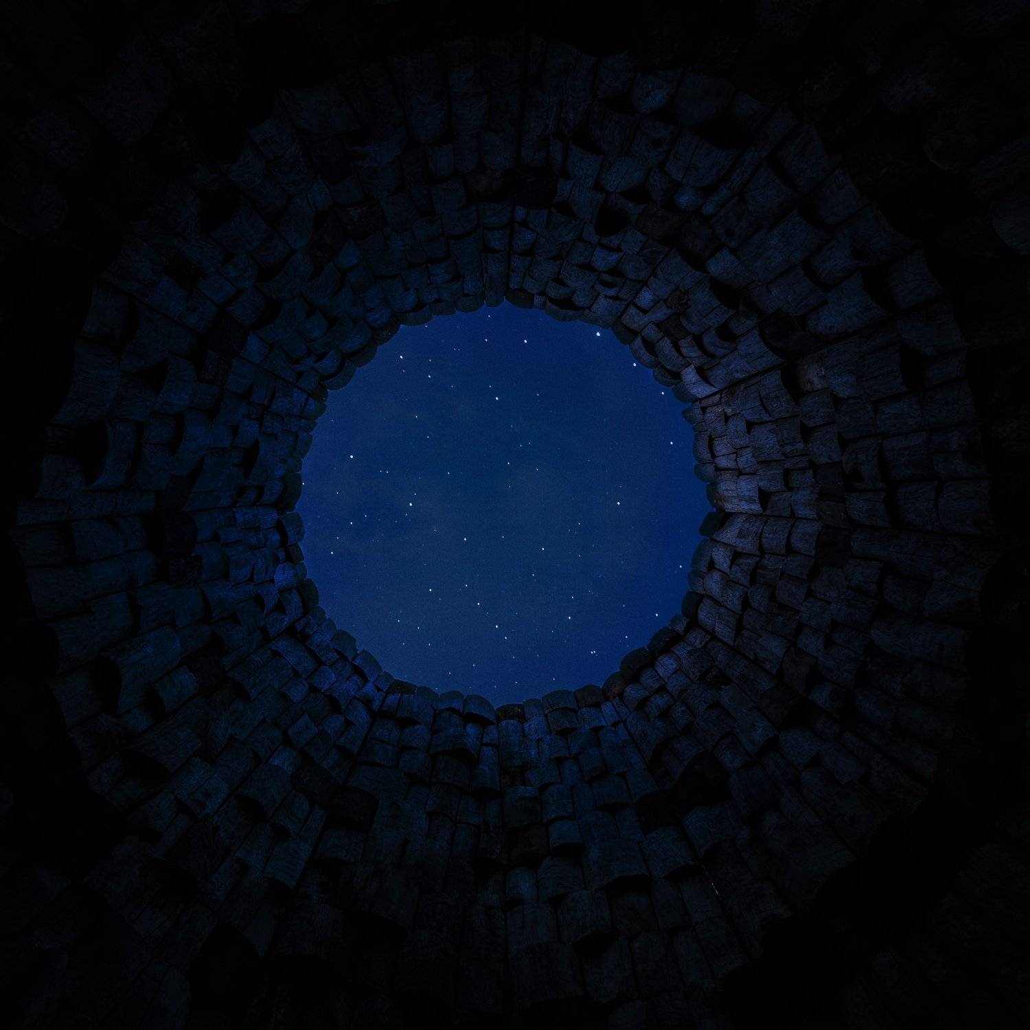 night,sky,stars,summer,well,circle,tower, Алексей Гусев