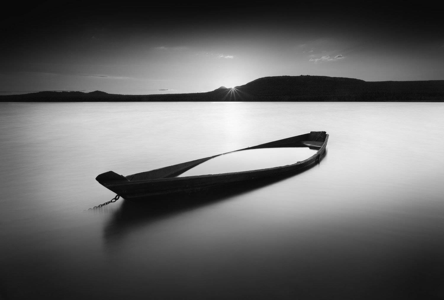 зюраткуль, закат, лодка, Михаил Трахтенберг