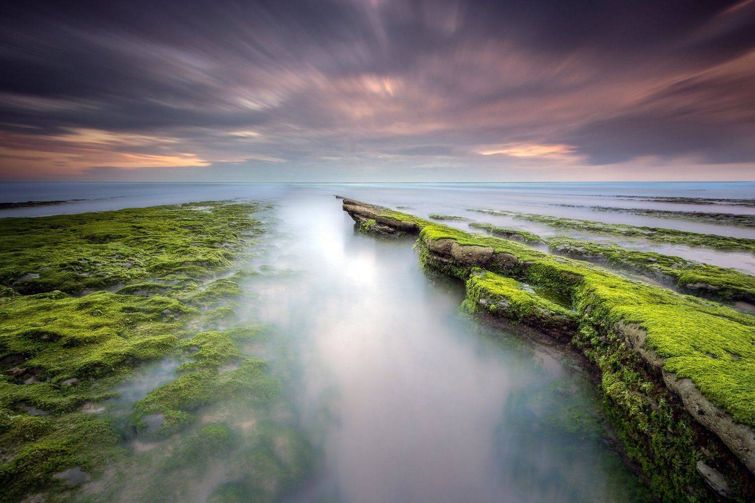 Magoito, PNSC, Portugal, Europe, World, Landscape, Hugo, S&oacute;, HugoS&oacute;, Nikon, D810, NikonD810, Longexposure, LE, Rocks. Green, Sunset, Flow, Hugo S&oacute;