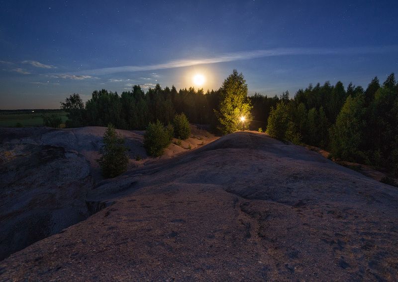 ночь, пейзаж, луна, samyang С луной на терриконе фото превью