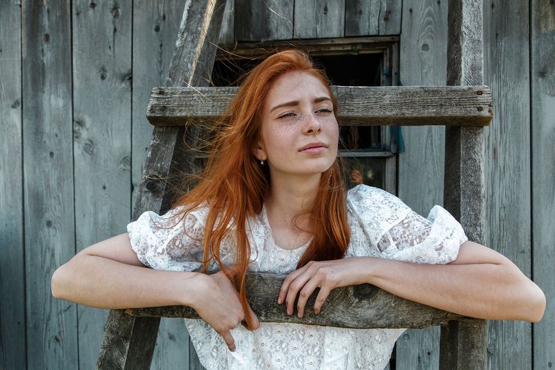 рыжие волосы, веснушки, девушка,красота. ветер.юность Маша фото превью