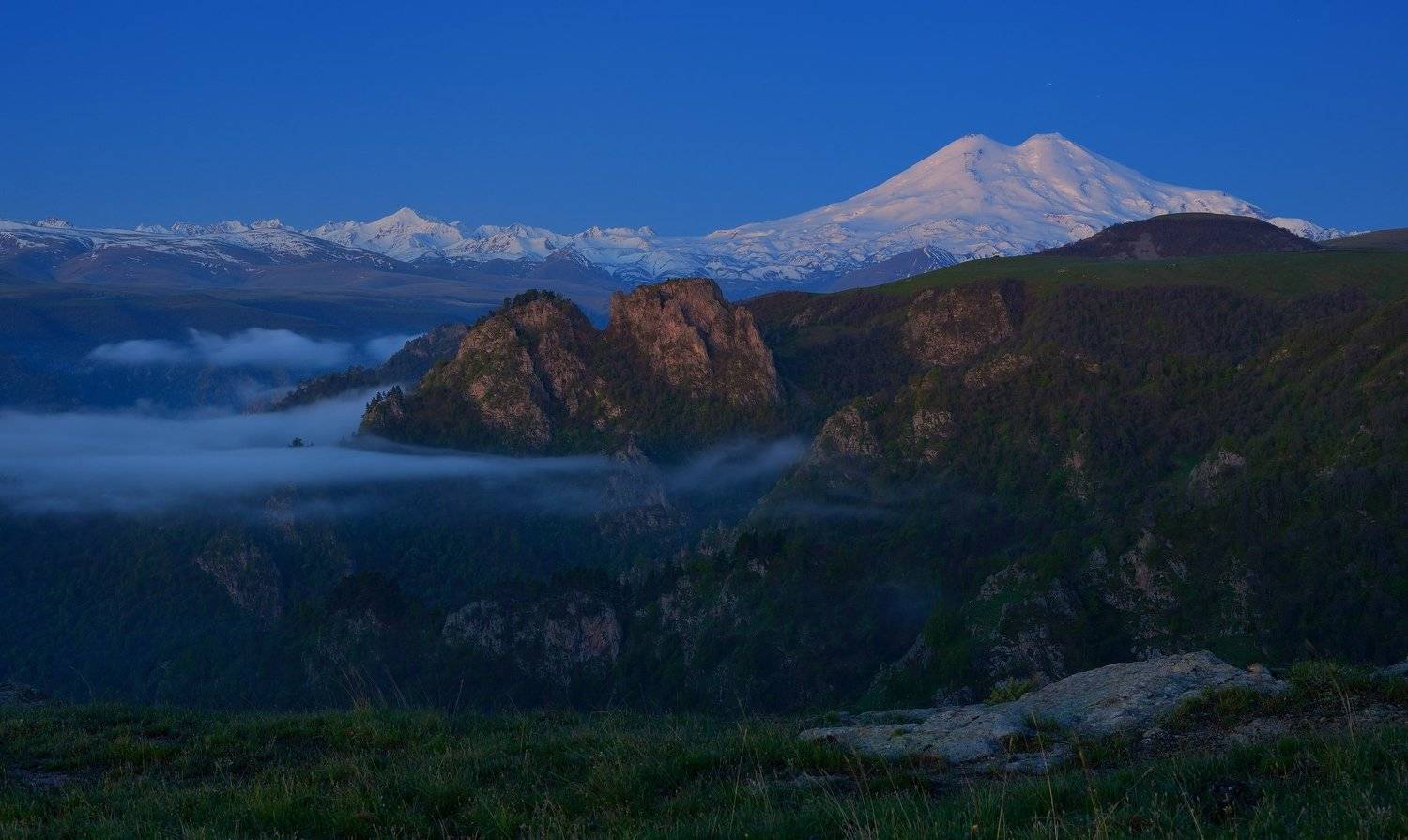 горы лето рассвет эльбрус, Александр Жарников