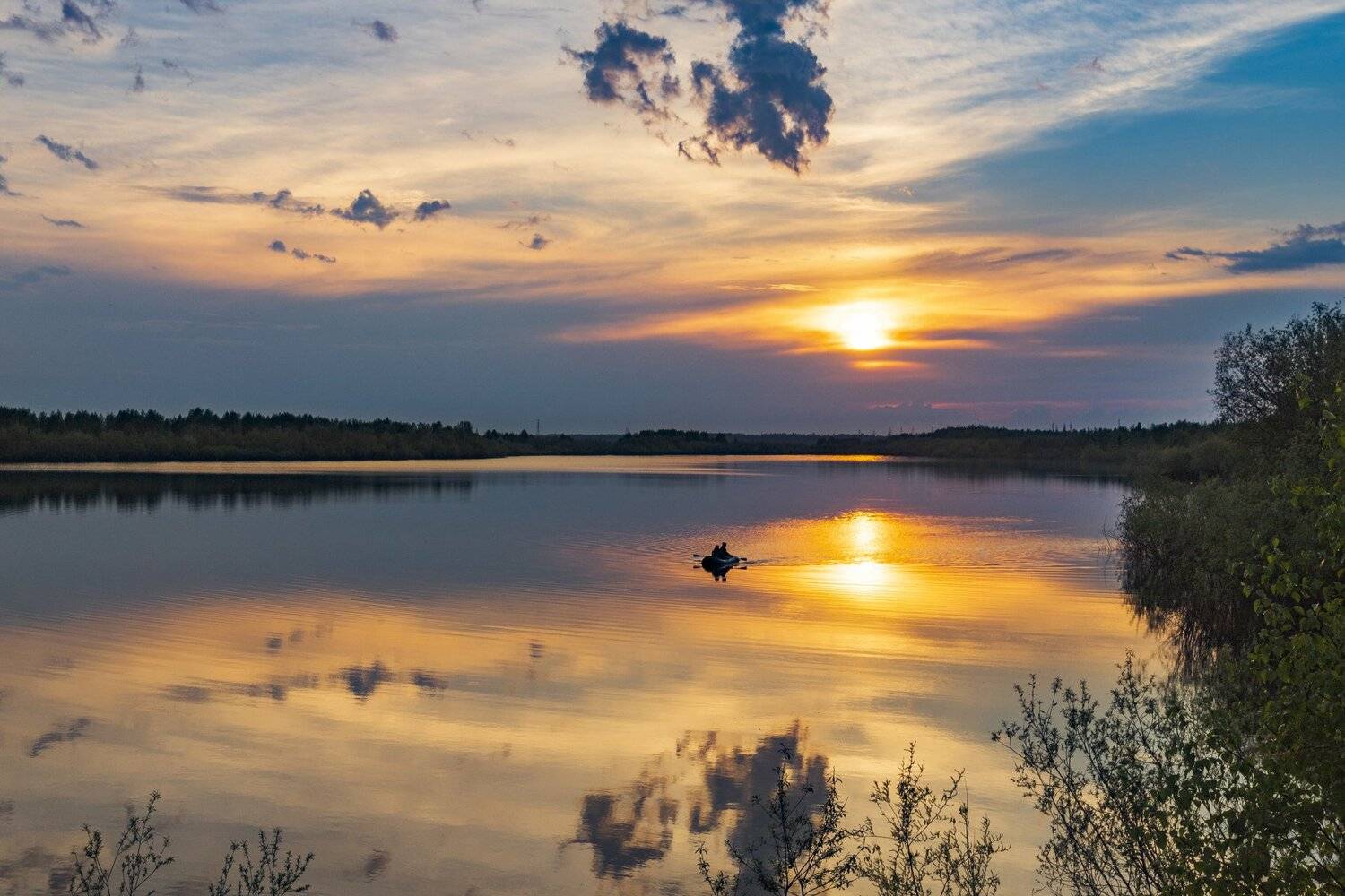 печора,закат,рыбаки,, Анатолий