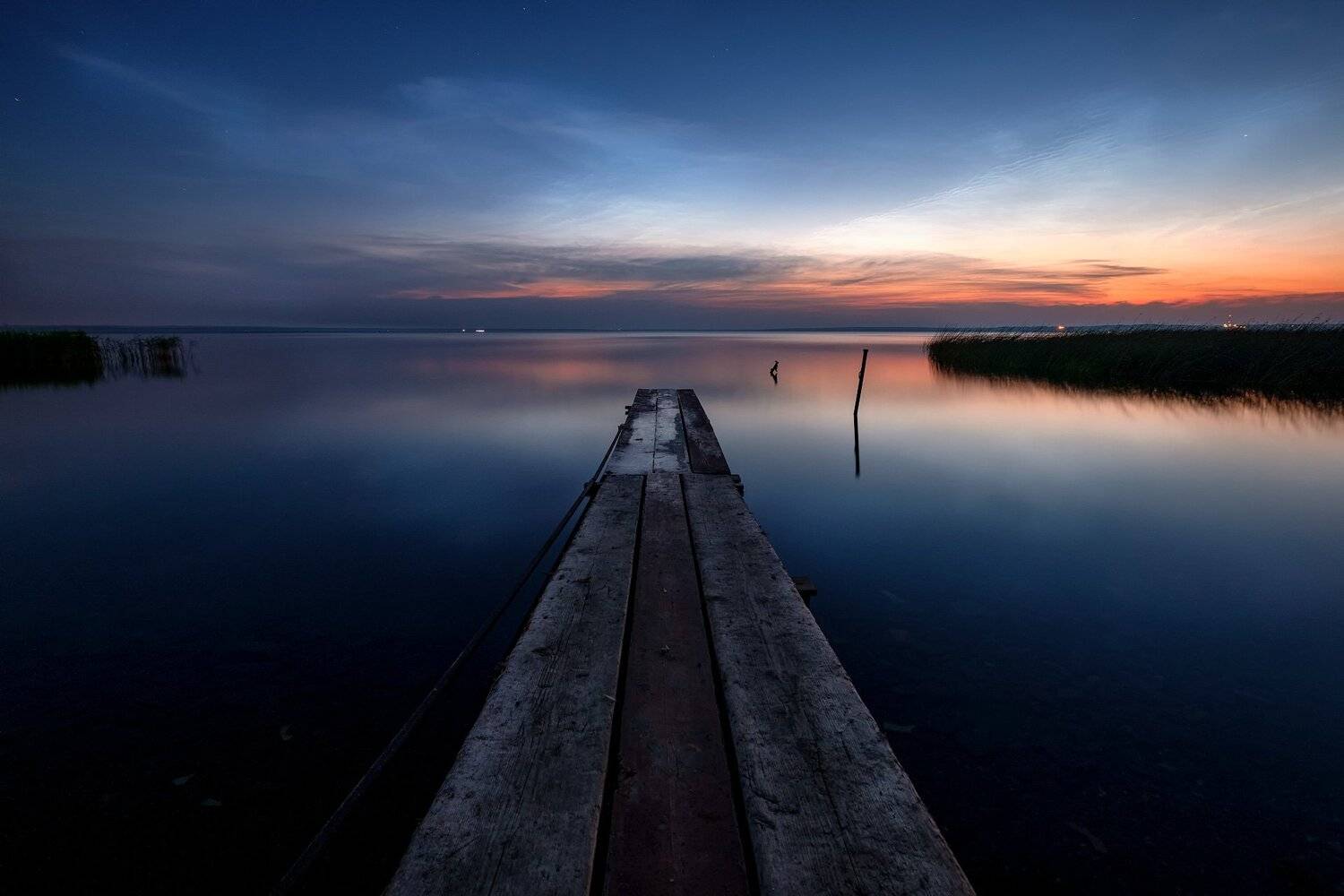 пейзаж, природа, переславль, залесский, плещеево, озеро, ночь, причал, отражения, Андрей Чиж