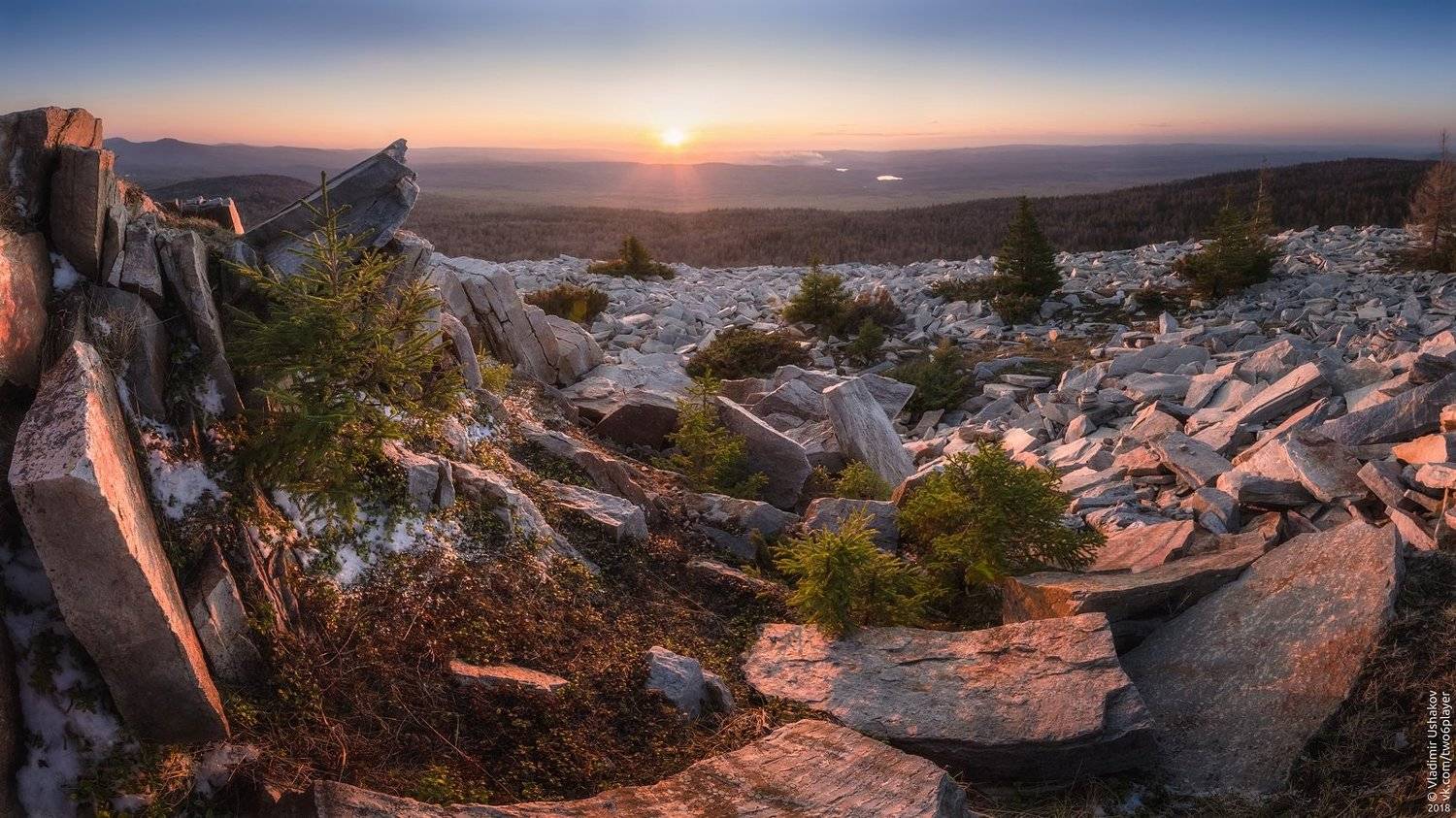 вечер, небо, солнце, закат, горы, голая сопка, национальный парк, зюраткуль, челябинская область, Владимир Ушаков