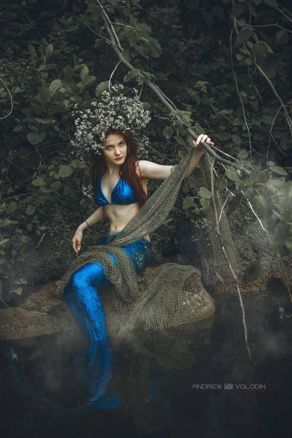 девушка русалка сеть венок заводь сказка, Андрей Володин