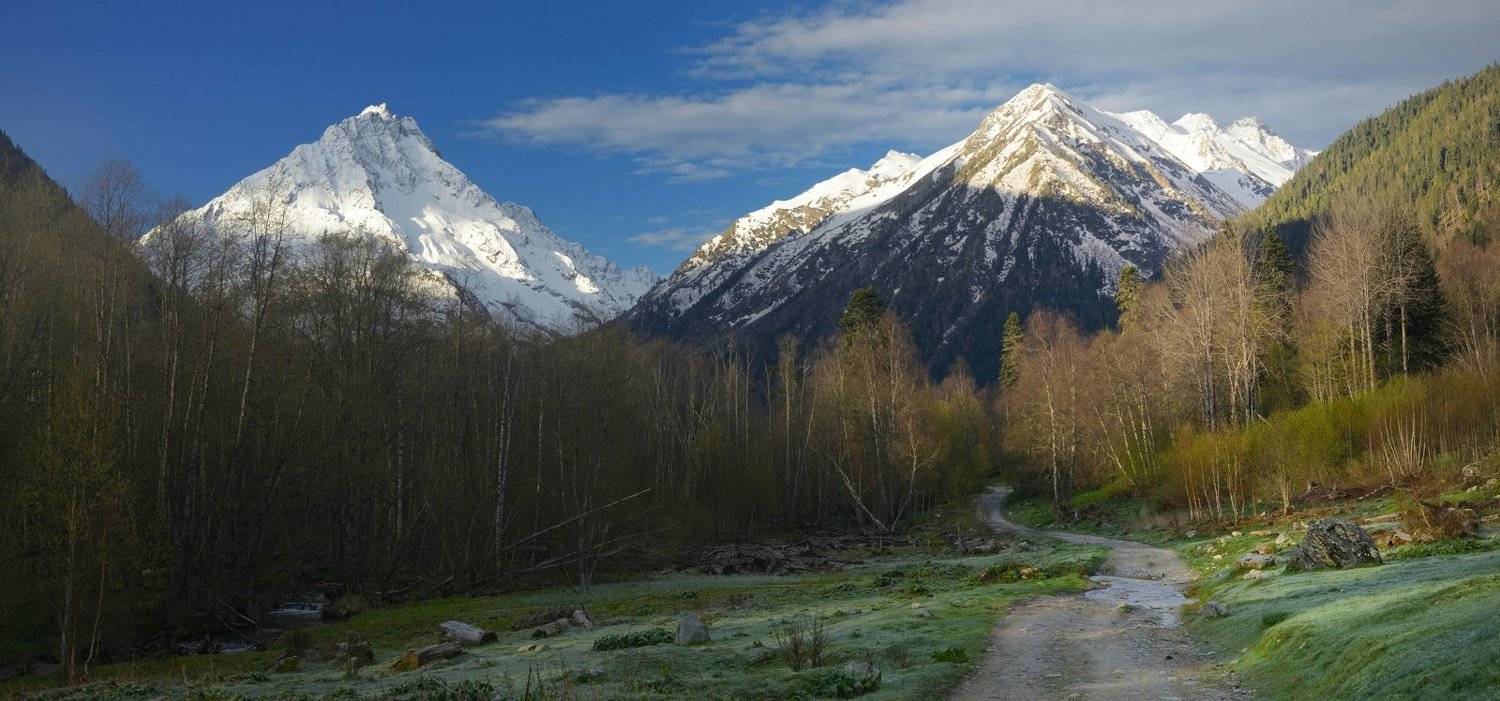 горы весна кавказ архыз рассвет, Александр Жарников