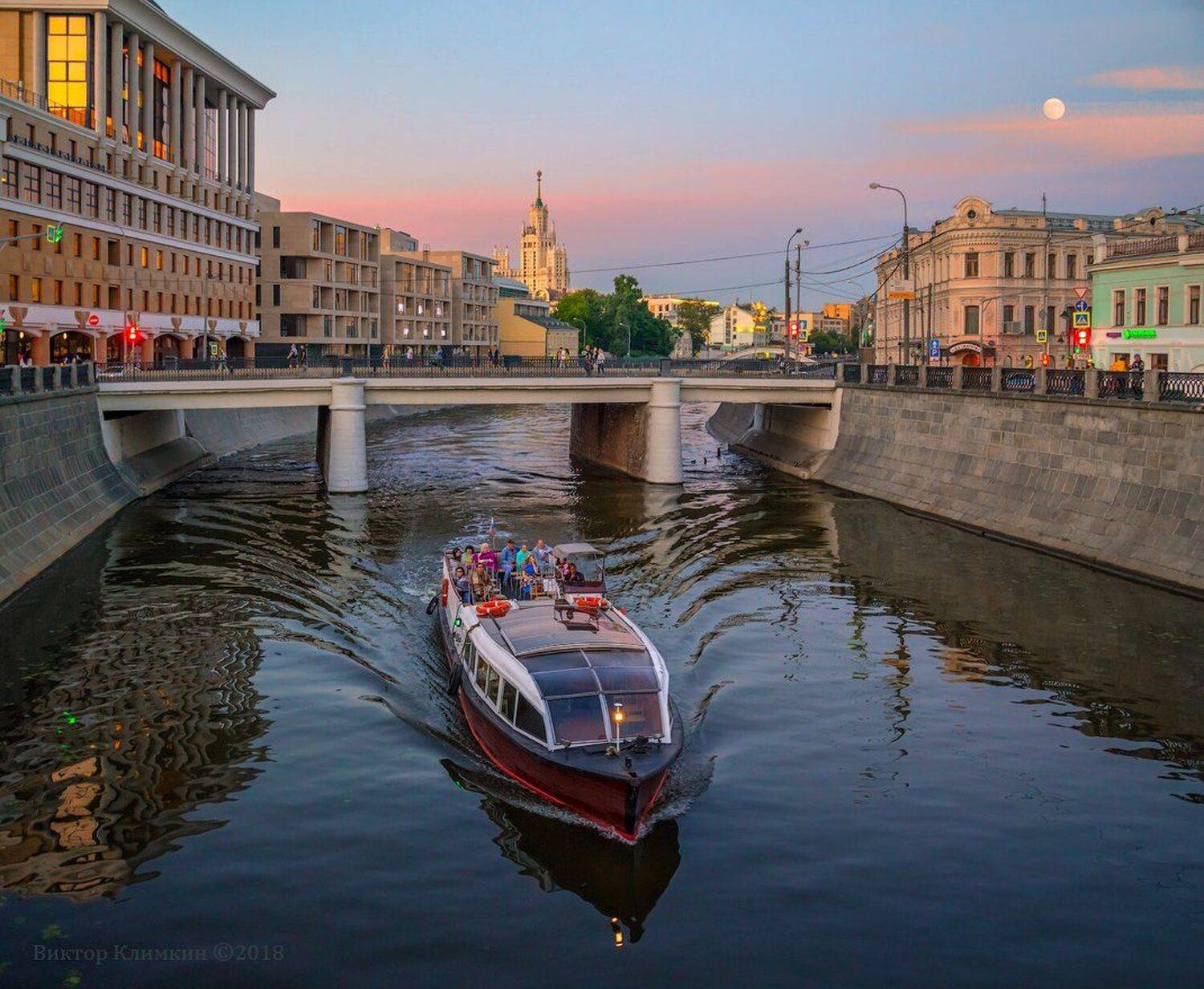 москва, вечер, канал, прогулка, теплоход, катер, Виктор Климкин