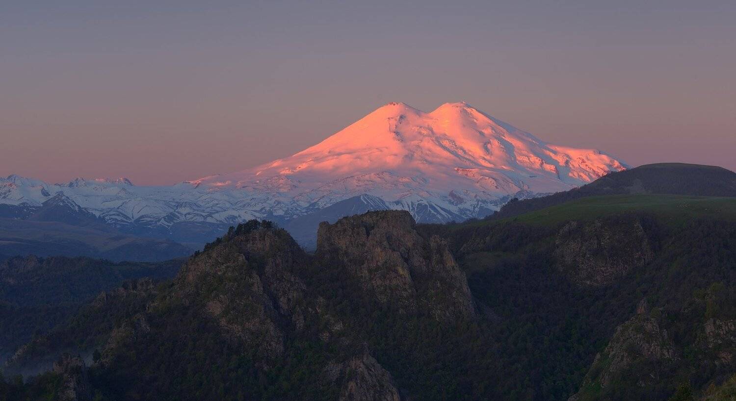 горы лето рассвет эльбрус, Александр Жарников