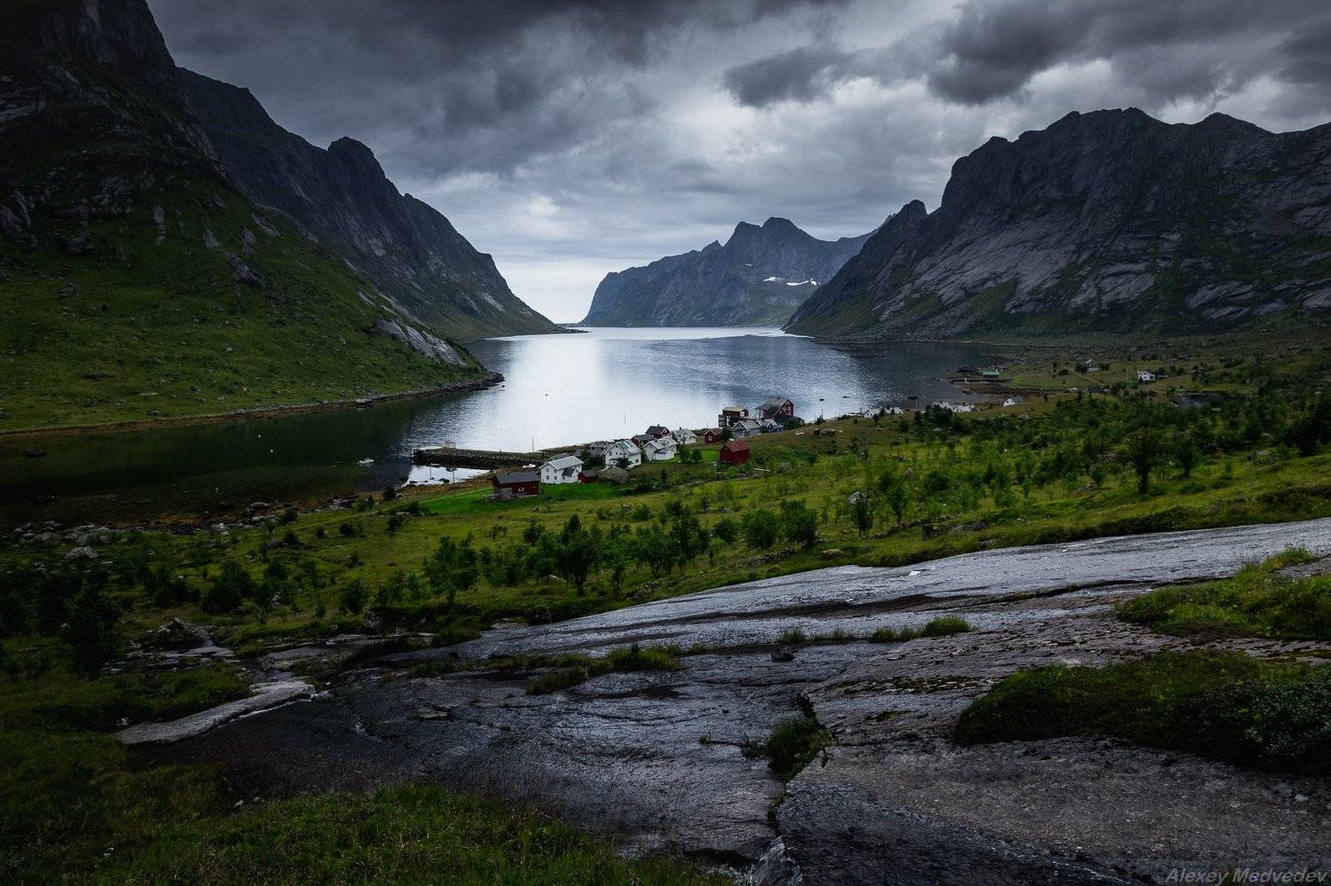 лофотены, Норвегия, пляж, море, север, острова, скалы, панорама, Алексей Медведев