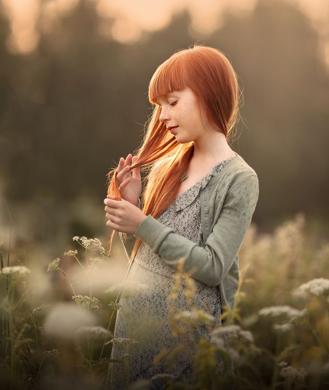 волшебный свет, закат, рыжие, рыжие волосы, sunset, sunlight, beautiful light, red hair Рыжик фото превью