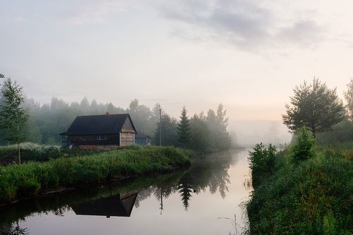 Туман в деревне