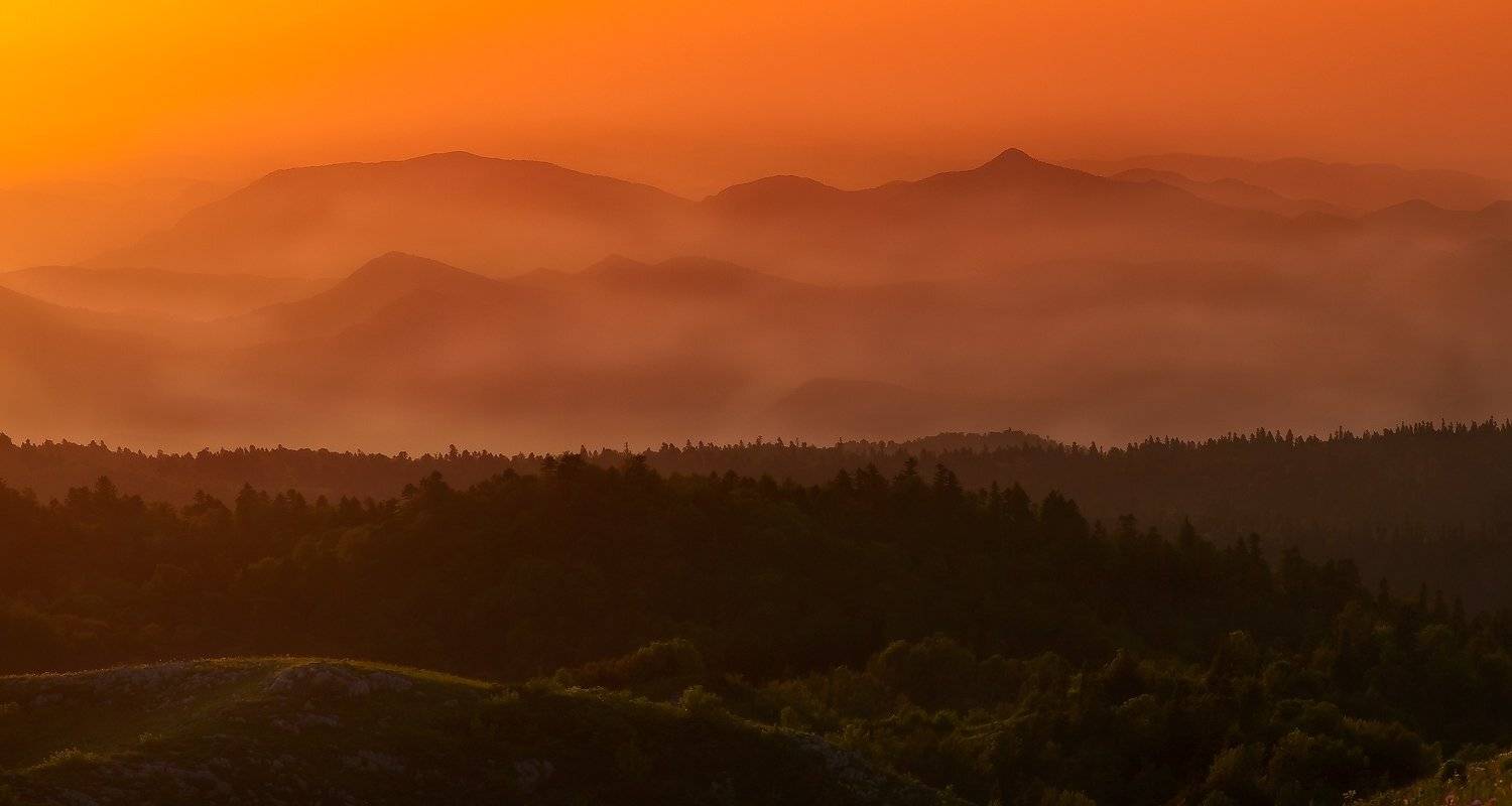горы, кавказ, закат, вечер, ФЁДОР