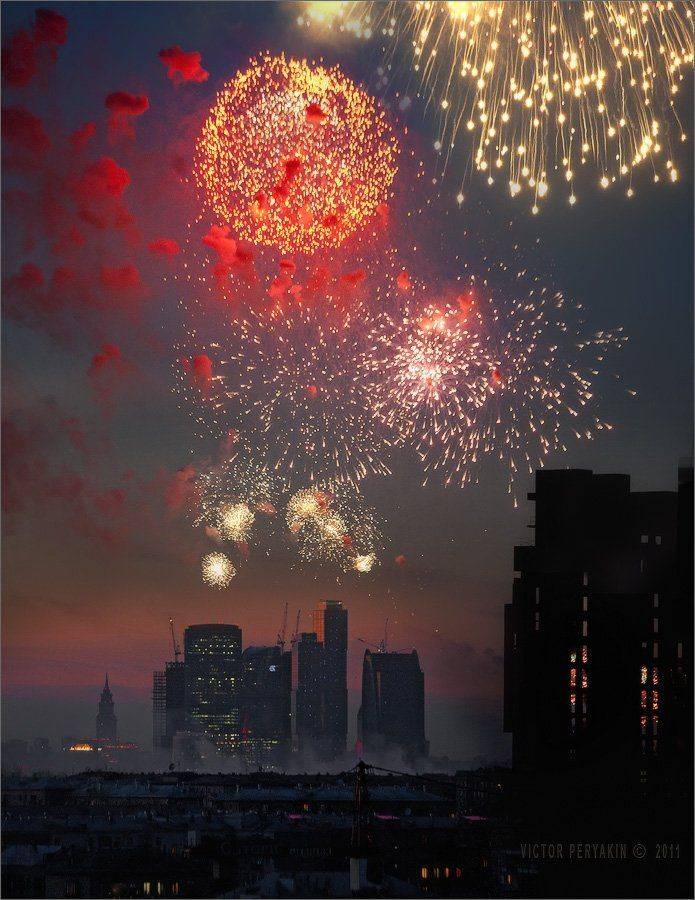 москва, столица, салют, 9, мая, город, праздник, победа, сити, Виктор Перякин