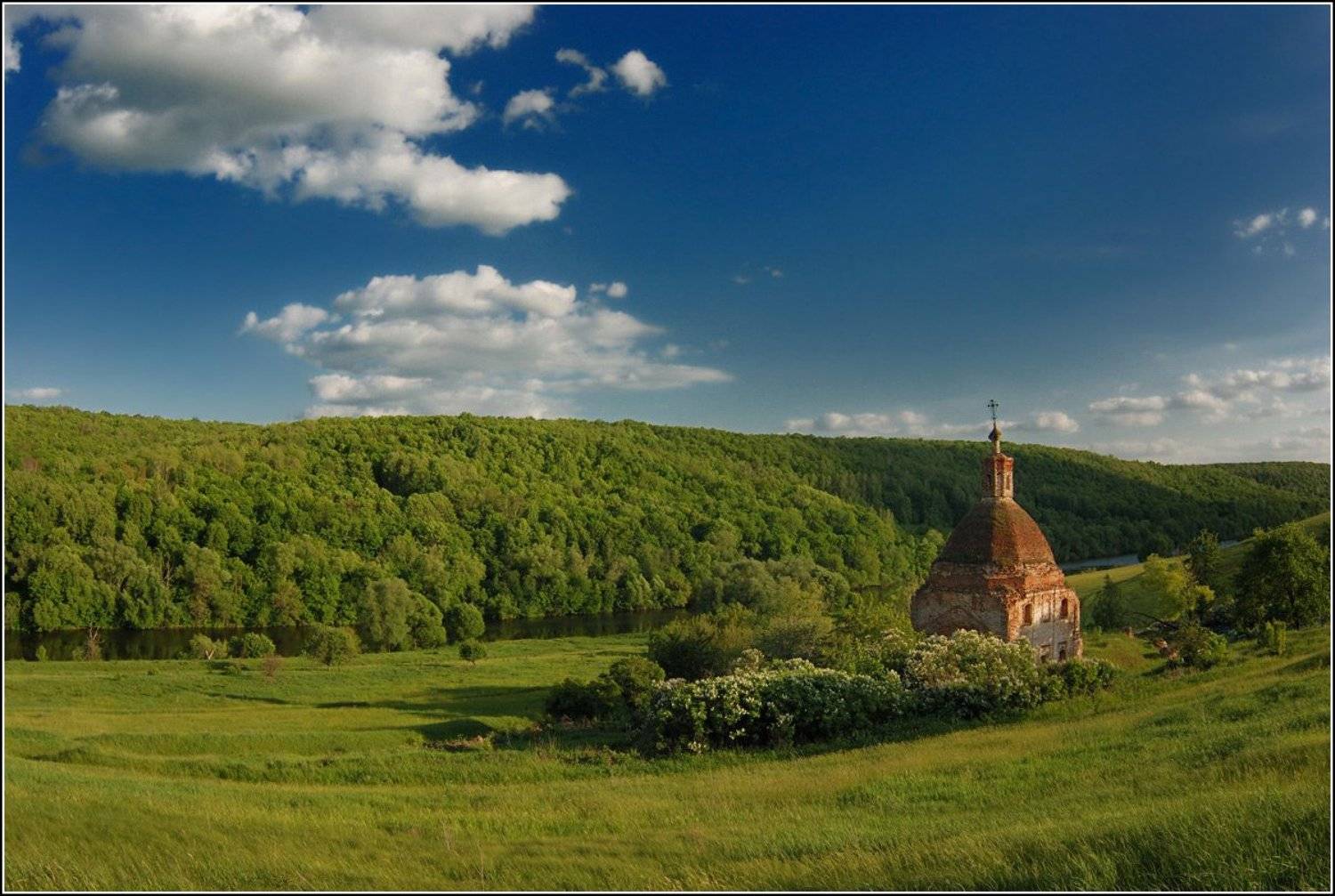 храм,река,красивая,меча, тульская,область, Александр Чувилин