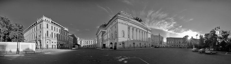 черно-белые питерские панорамы фото превью