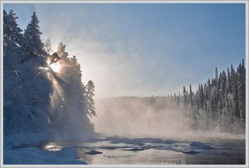 Карелия утро.Мороз и солнце.