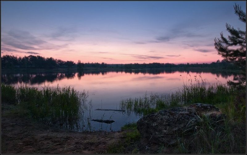 пейзаж, утро, рассвет, лес, озеро Утречко... фото превью