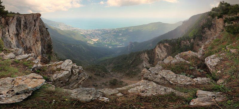 ялта, ай-петри, крым пейзаж с морем фото превью