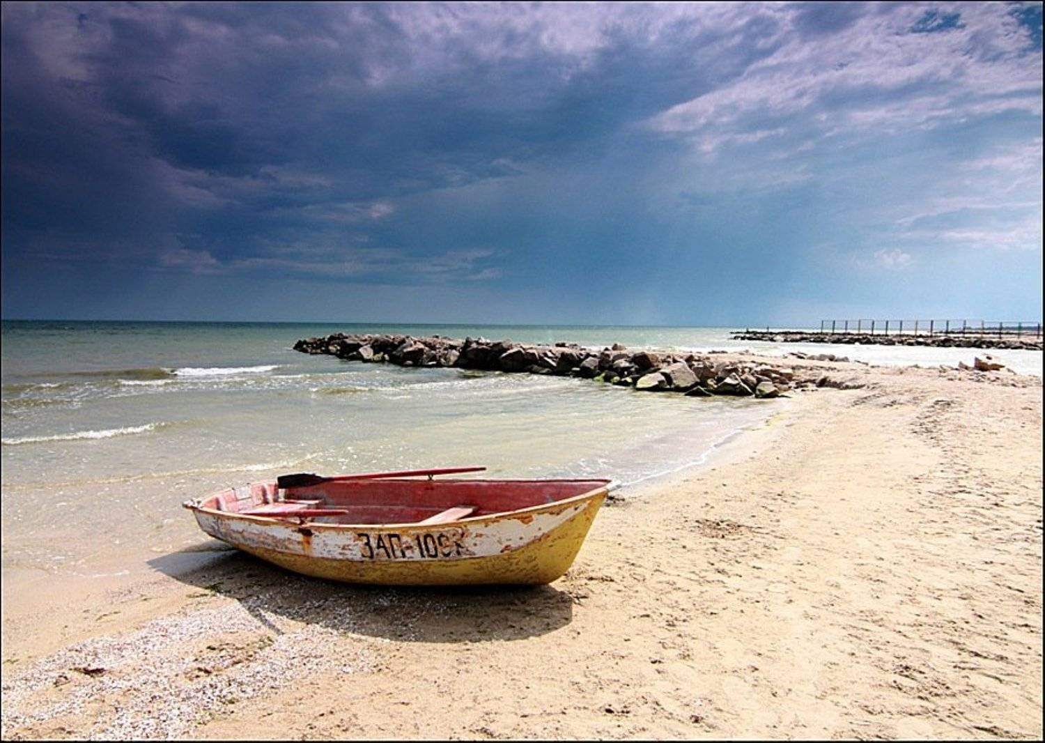 приморск, азов, море, гроза, небо, солнце, тучи, Александр Андреев