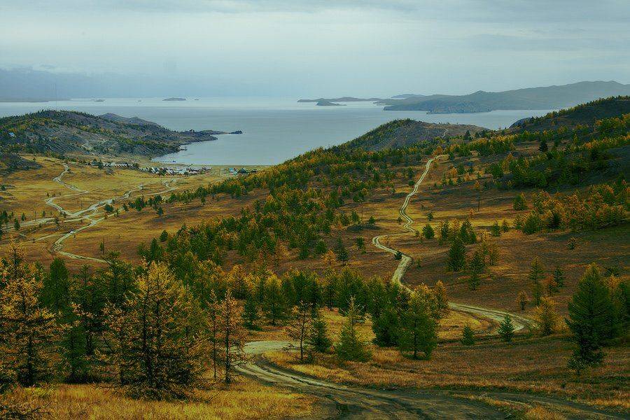 осень, байкал, дорога, Николай Морский