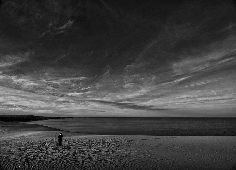 балтика, дюны, закат  фото превью