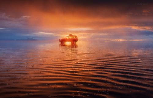 Вечерний пожар на Uyuni...