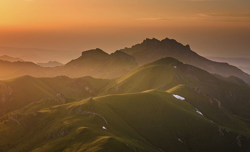 закат, большой тхач, малый тхач, асбестная, горы, пейзаж, рассвет, кавказ, адыгея, На закате фото превью