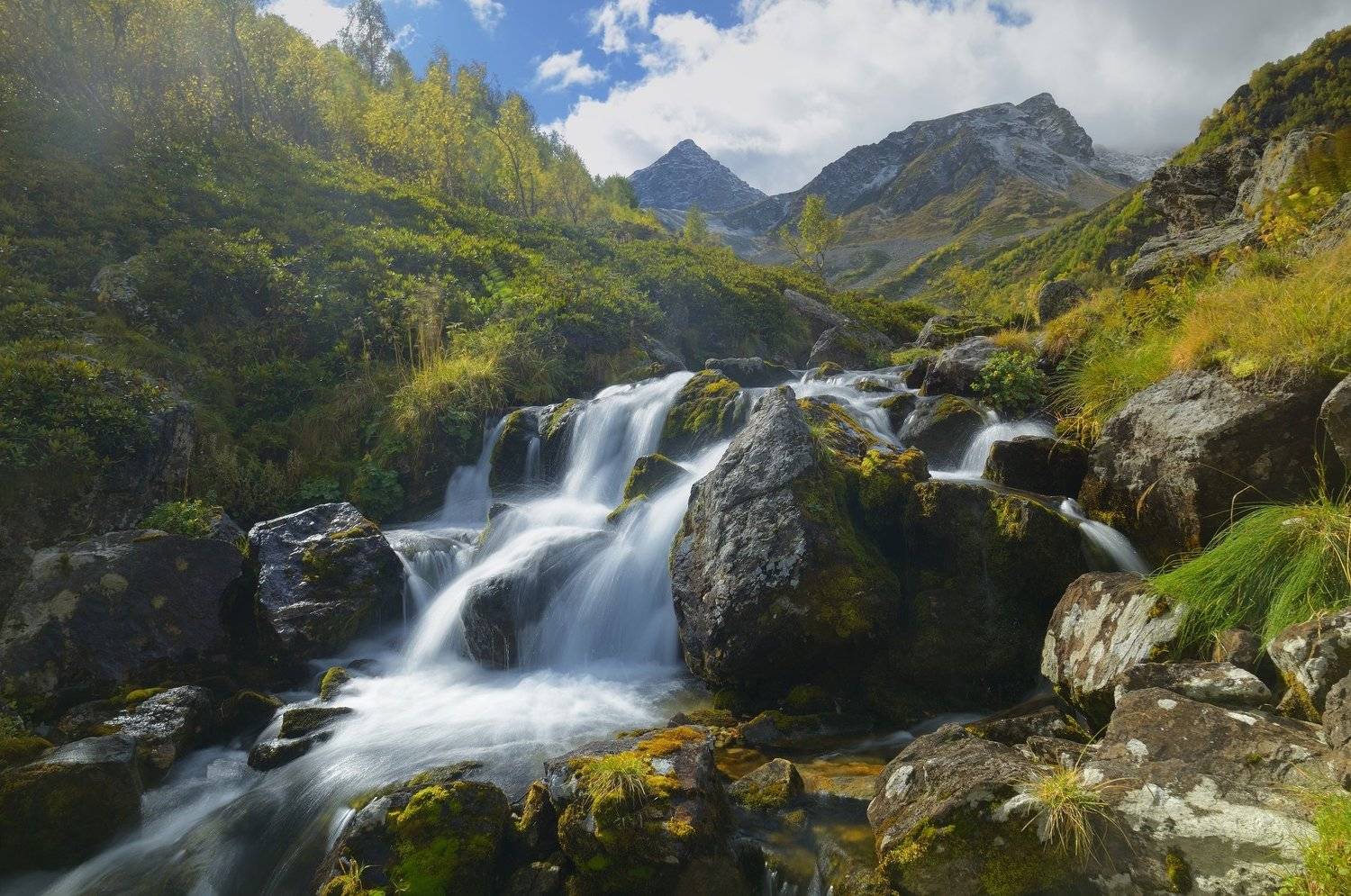 горы осень архыз утро водопад, Александр Жарников