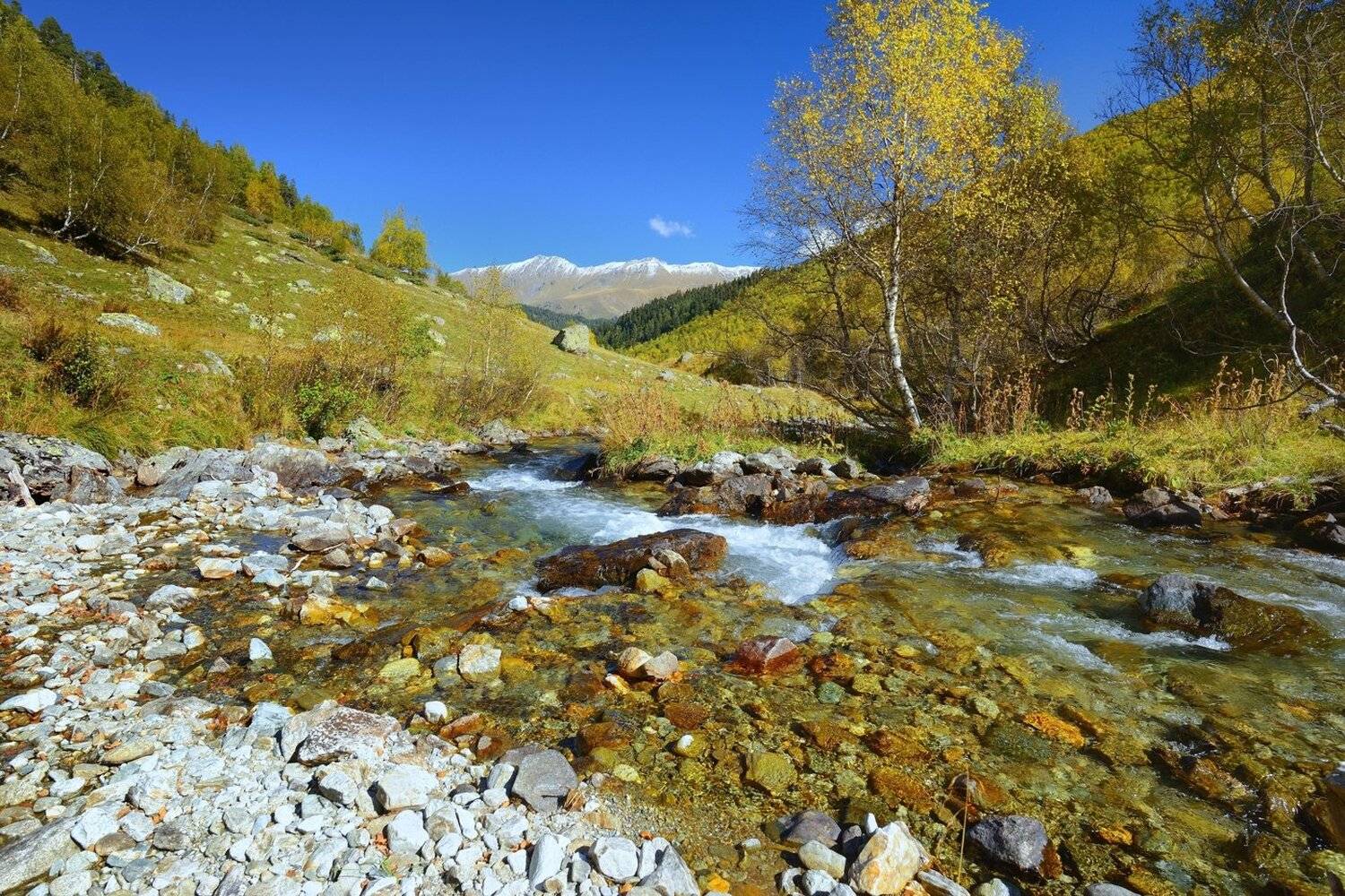 горы осень архыз утро ручей, Александр Жарников