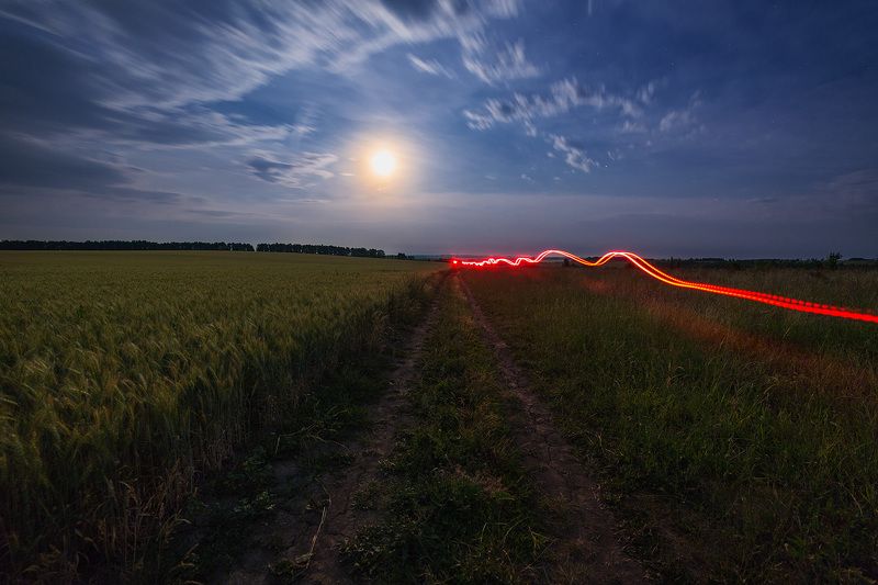 ночь, луна, samyang Траектория побега от реальности фото превью