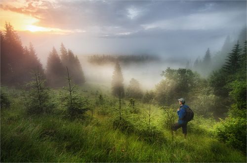 Sunrise in the Carpathians