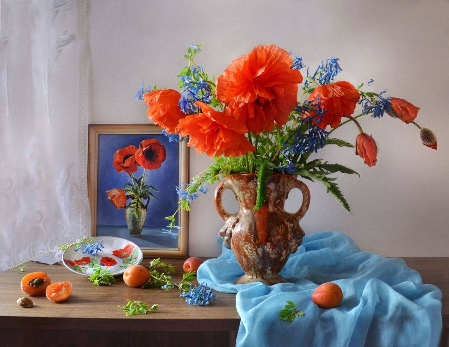 still life,натюрморт, цветы, фото натюрморт, маки, лето, картина, июль, Колова Валентина