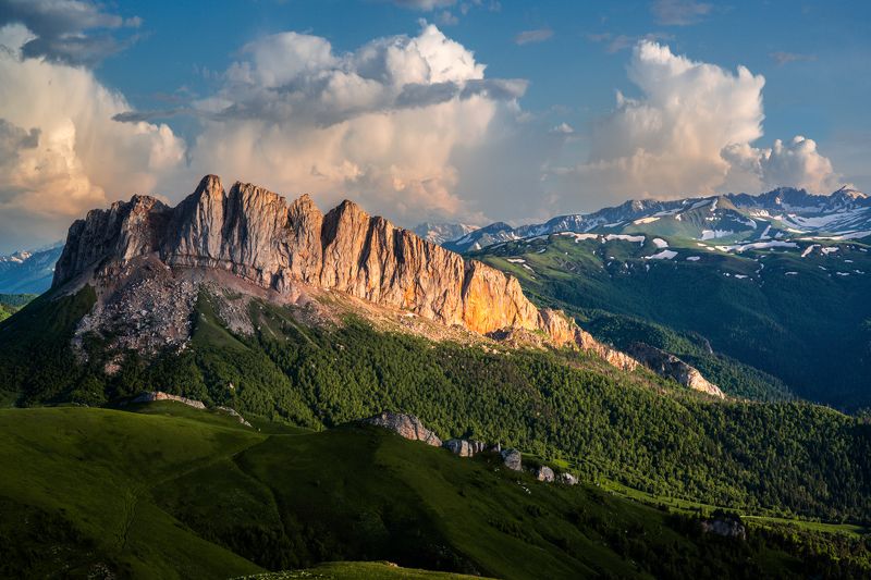 ачешбоки, чертовы ворота, адыгея, большой тхач, горы, закат Золото Ачешбоков. фото превью