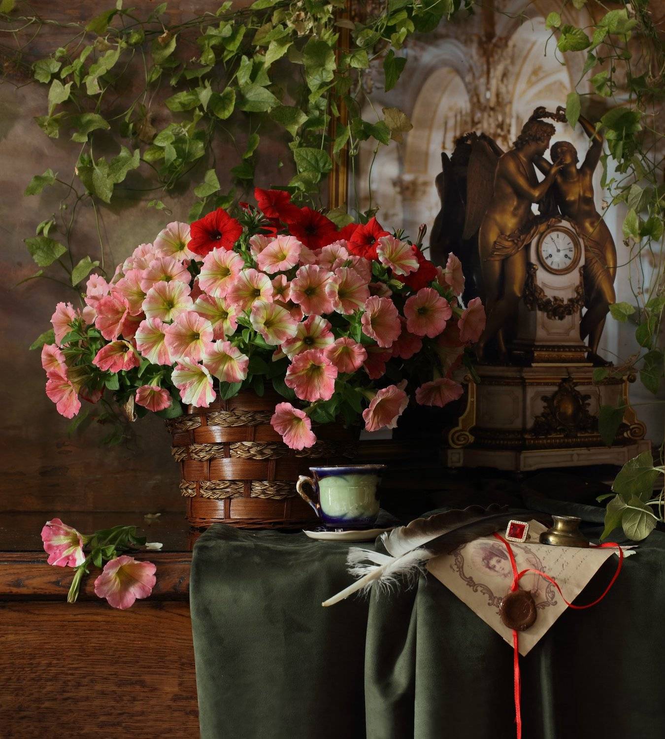 цветы, петунья, часы, Андрей Морозов